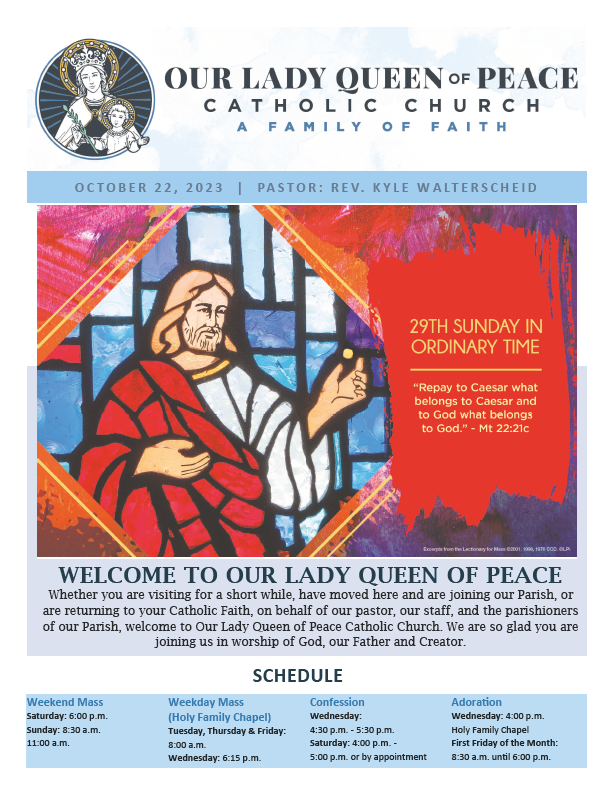 Bulletin – Page 2 – Our Lady Queen of Peace